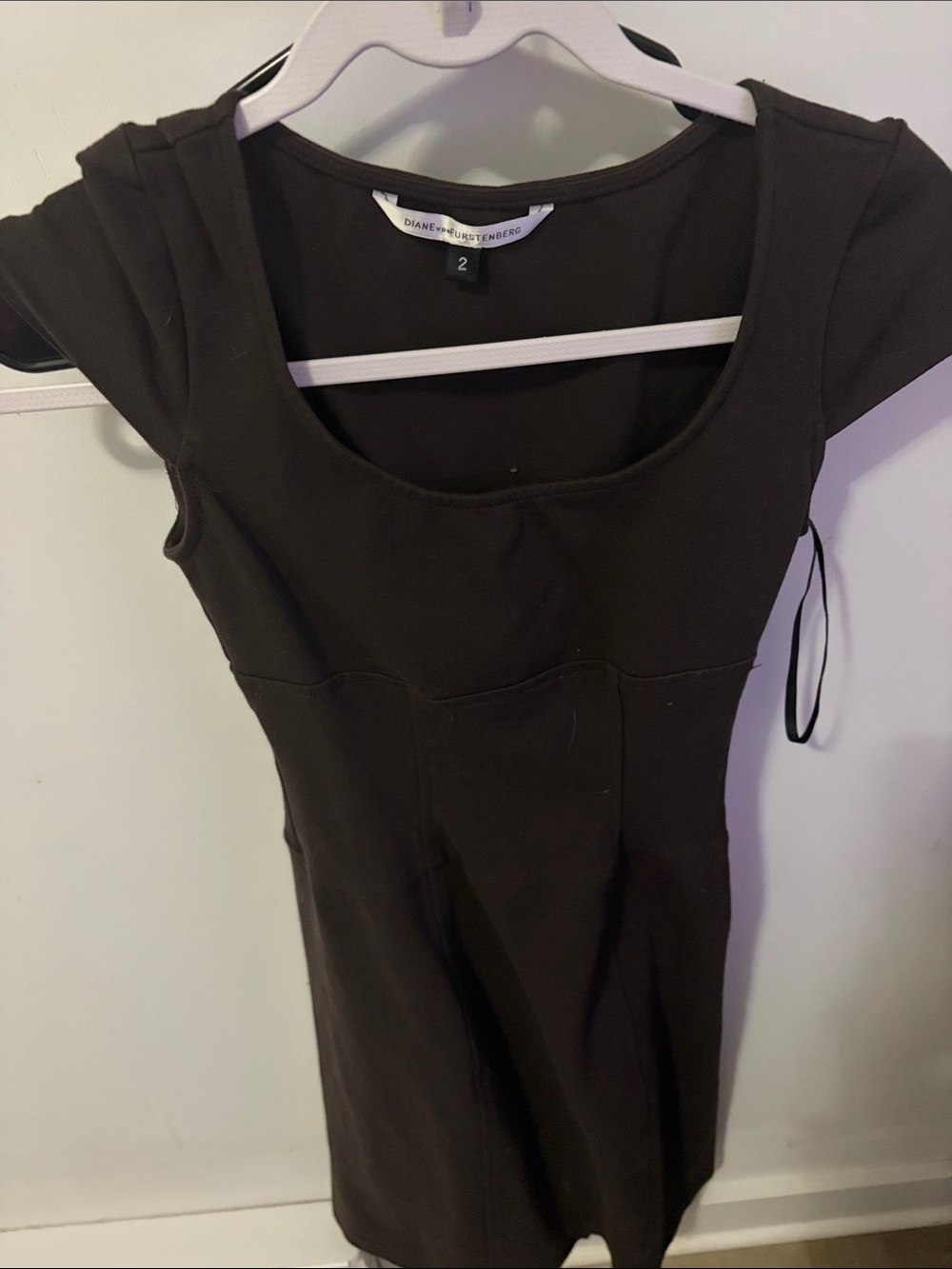 Diane Von Furstenberg Black Scoop Neck Stretch Sheath Dress